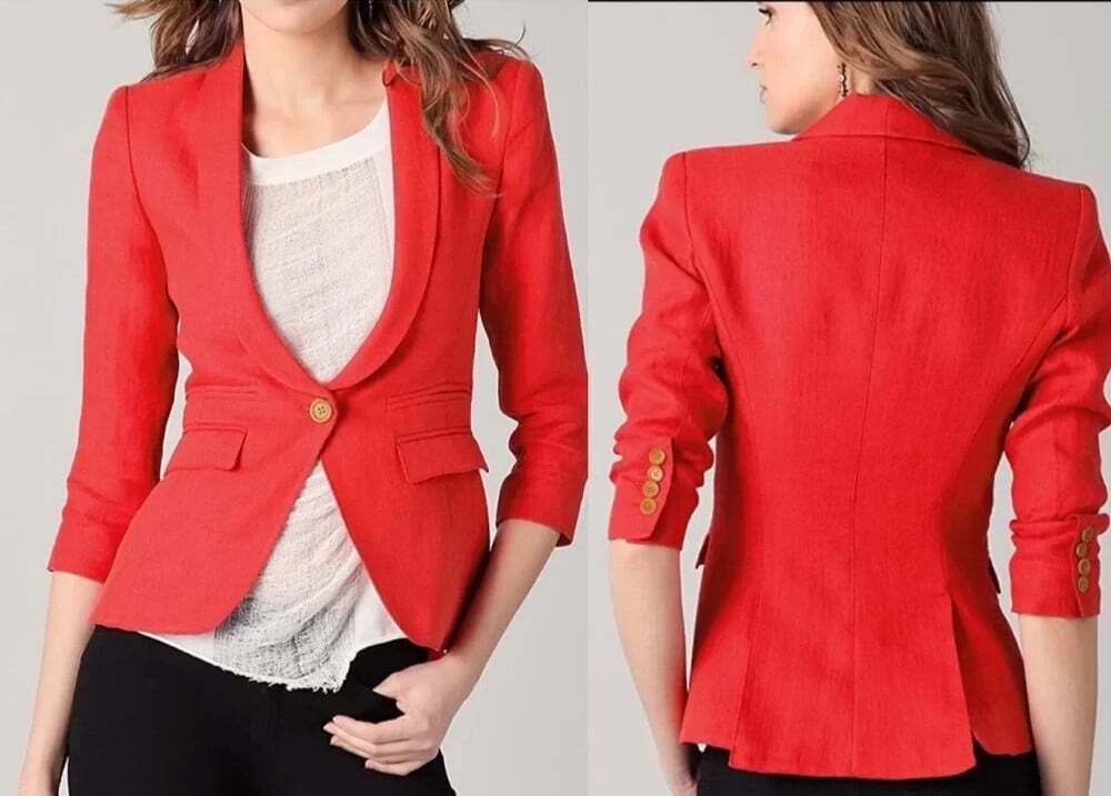 Smythe Blazer US 4 EU 36 Womens Red Tailored One Button Jacket $695